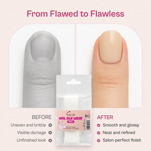 Silk Wrap for Nails 46cm Cracked Nail Repair Kit - Silk Wrap Fingernail Repair Patches for Splits, Cracks and Chips - Broken or Damaged Fingernail Bandages in Mesh Sheets for Natural or Gel Manicures