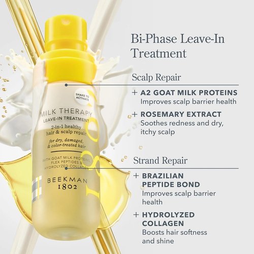 Beekman 1802 Head-To-Toe Milk Shake Bundle - Hydrating Face Mist, Body Oil & Leave-In Treatment