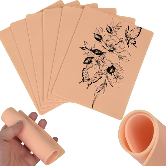 2mm Blank Tattoo Practice Skin, 20pcs 7x5.5in Practice Skin Tattoo Skin Practice Sheet Tattoo for Beginners and Experienced Artists Tattoo Supplies…