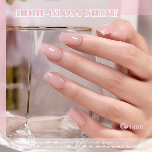 RARJSM Gel Nail Polish - Nude Beige Pink Sheer Jelly for Natural Skin Tones | 15ml Single Bottle