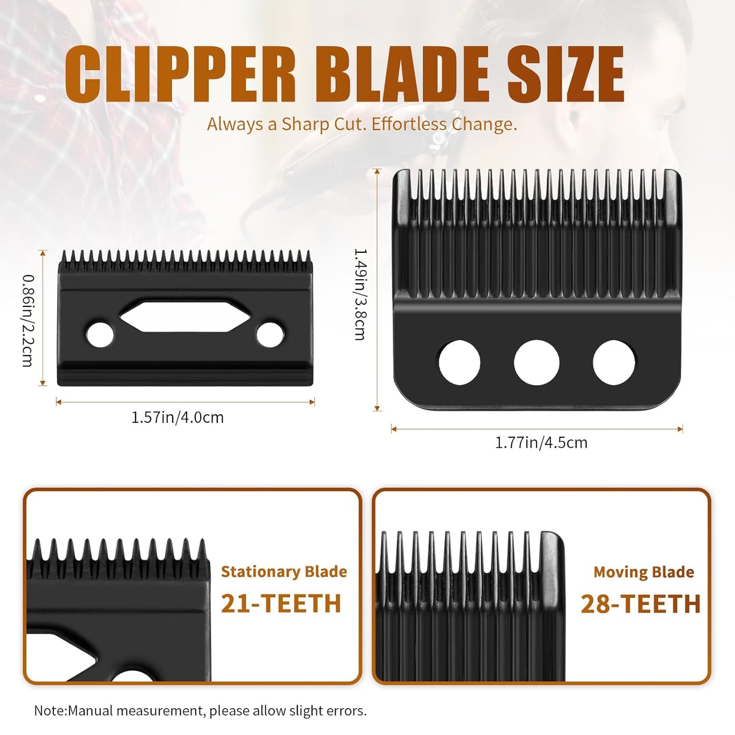 Wahl Professional 3-Hole Blade - Compatible with Designer & Senior Clippers | 1mm-3mm Cut Length (Black, 2 Packs)