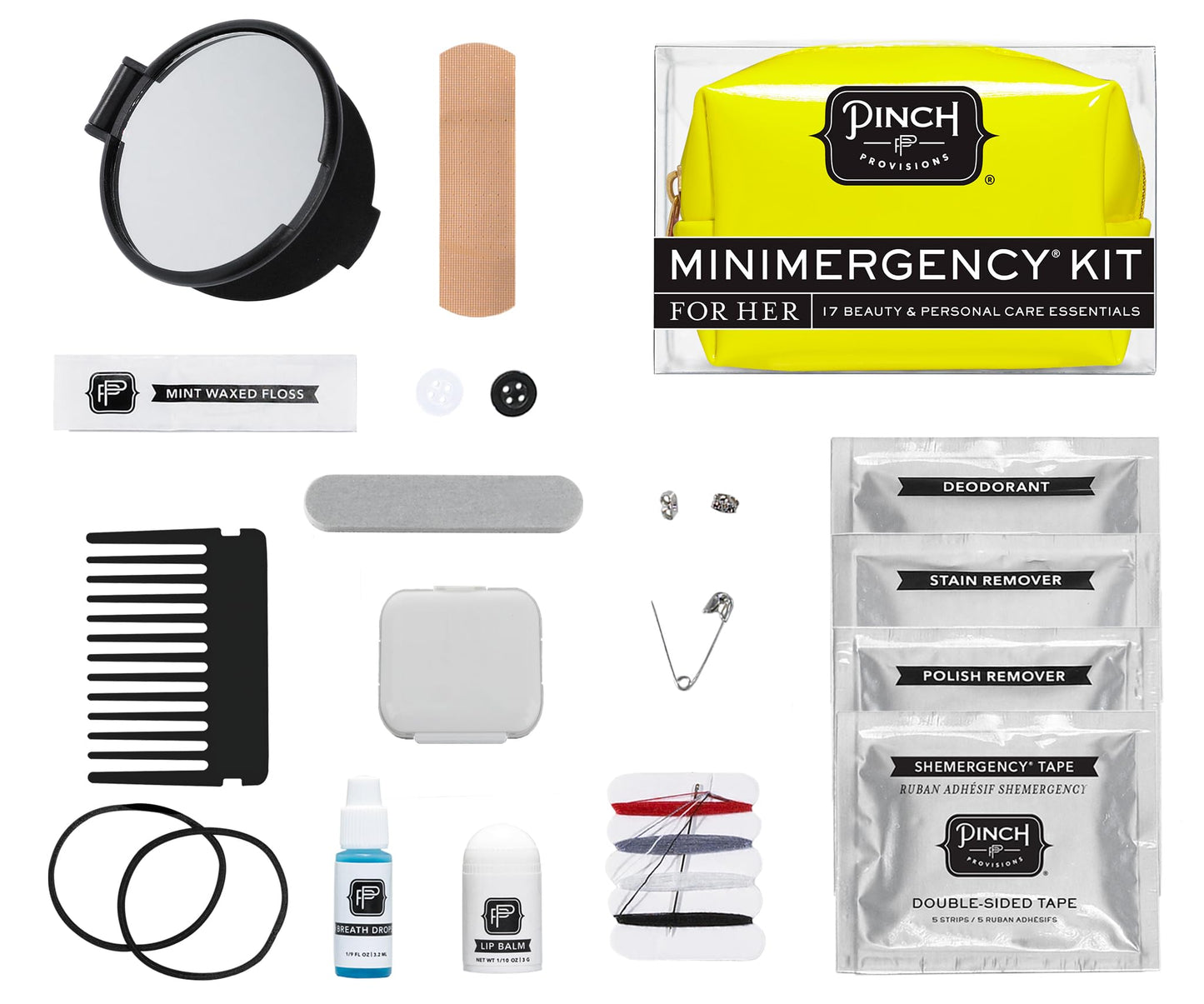 Pinch Provisions Good Luck Minimergency Kit, Includes 17 Travel-Sized Cosmetic Essentials, Convenient for Purses, Emergency Beauty Accessories, Gifts for Holiday’s & Birthday’s, Hamsa
