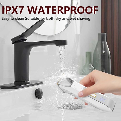 2-in-1 Electric Bikini Trimmer for Women, Dual Head Shaver for Body & Pubic Hair, Painless Smooth, No-Nick Shaving, IPX7 Waterproof, Lightweight with Travel Lock, LED Display