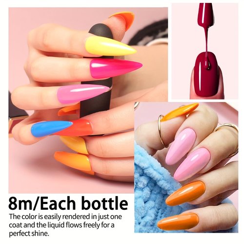 finger secret Gel Nail Polish 6 Color Kits Long Lasting Shine Gel Polish Wide Color Range Nail polish Set Professional Manicure Kit Salon DIY Nail Polish for Nail Art Beginners (color-01)