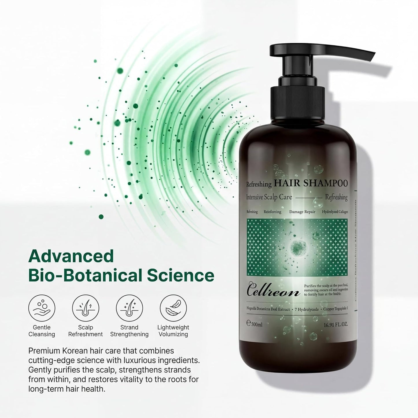 Skiennix Refreshing Hair Shampoo - Strengthening & Volumizing Cleanser with 7 Proteins & 14 Herbal Extracts | 16.91 fl oz
