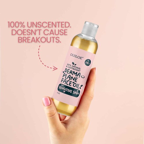 Ouile | Dermaplane Oil for Sensitive Skin - Non-Comedogenic & Hydrating - 2oz, Fragrance-Free & Natural