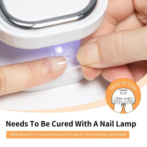 JODSONE 2PCS 15ML Nail Glue Gel for False Nail Tips for Long Lasting Extension Nail Glue and Clear Press On Nails Rhinestone Nail Repair Treatment,Home Salon UV Nail Light Cured