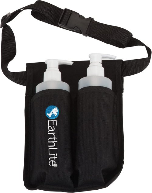 Earthlite Massage Bottle Kit - Double Holster with 2 Heavy-Duty 8oz Bottles & Adjustable Strap