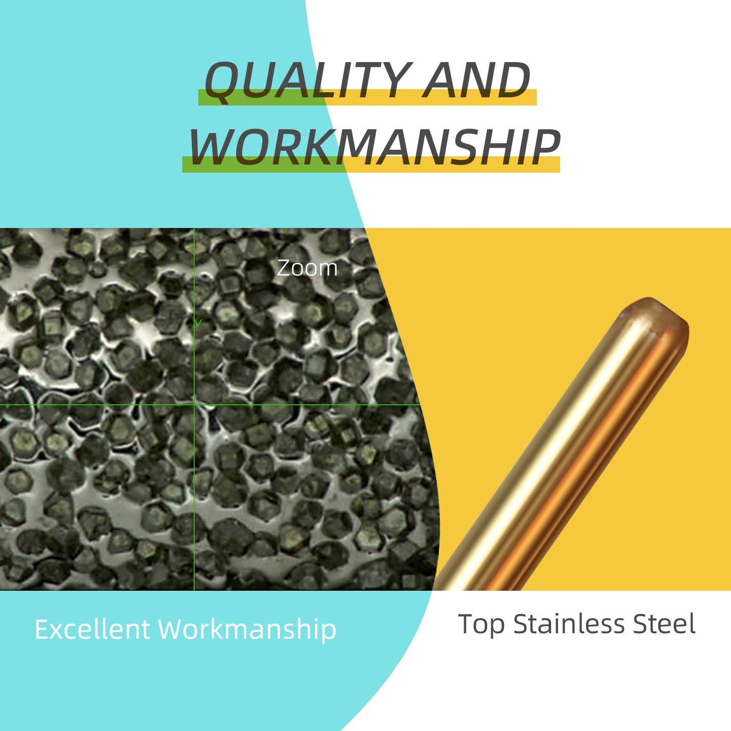 HYTOOS 2mm Long Flame Cuticle Clean Nail Drill Bits, 5Pcs/Set Titanium Russian Diamond Nail Bit Professional Safety Under Nail Cleaner Burr for Cuticle Dead Skin, Electric Drill Accessories, Fine