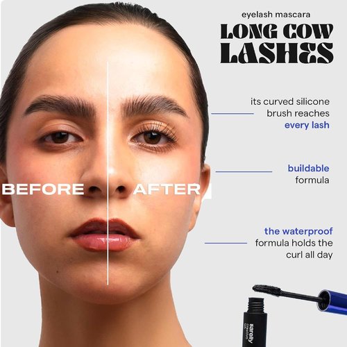 SARELLY Cow Lashes Mascara - Waterproof Volumizing & Lengthening Formula | Vegan & Cruelty-Free