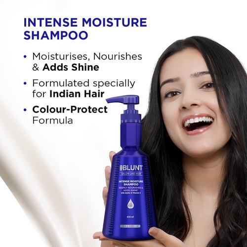 BBLUNT Intense Moisture Shampoo - Jojoba & Vitamin E for Dry, Frizzy Hair | 650 ml Hydrating Formula