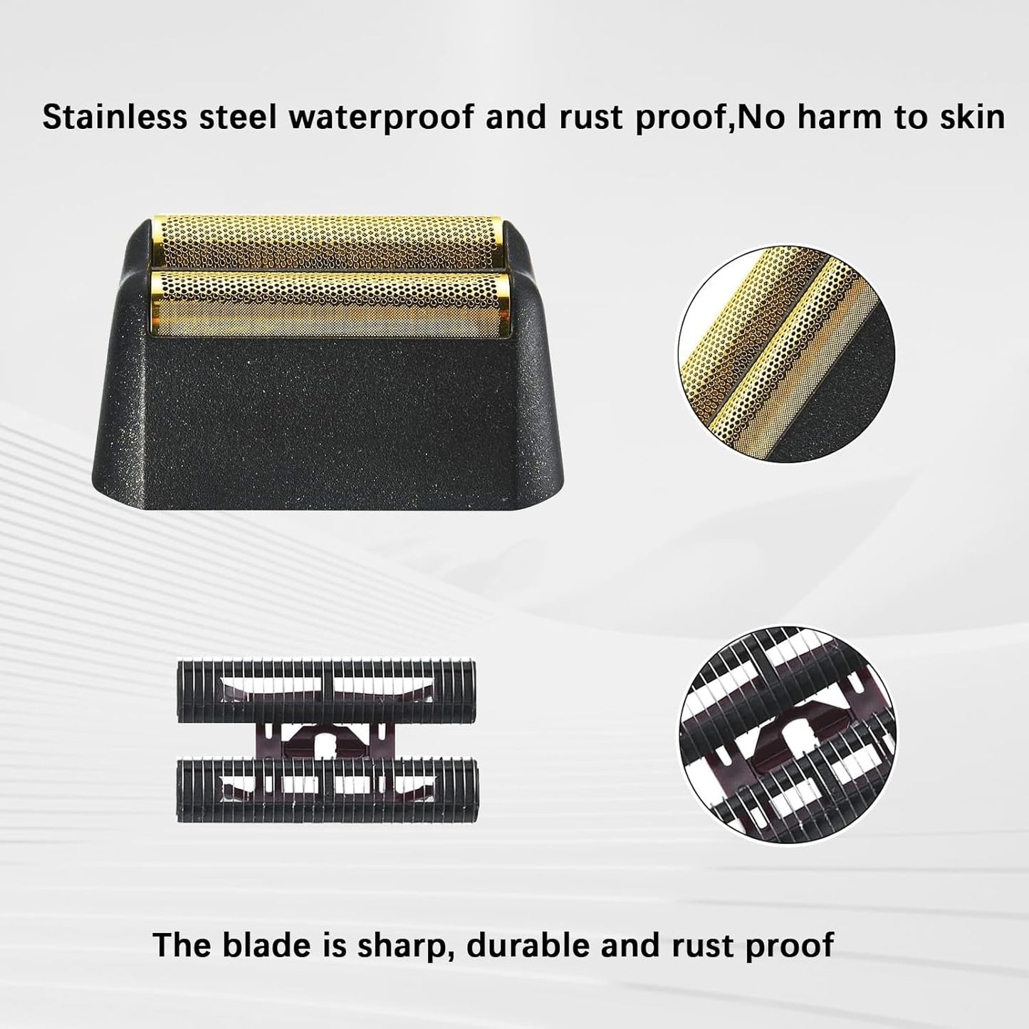 Wahl 5 Star Series Razor Replacement Heads - Foil & Bar Assembly, 4 Pack (Black)