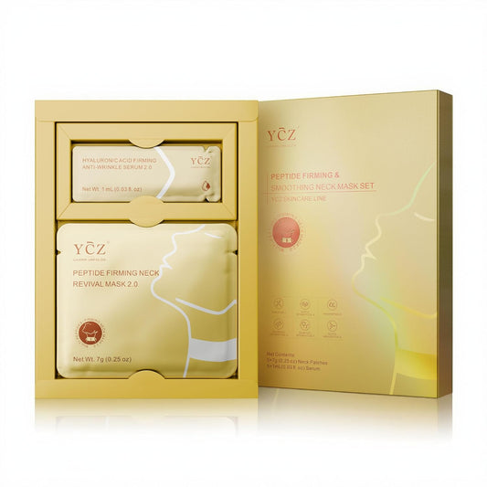 Ycz Firming Neck Mask - Deep Hydration & Collagen Anti-Wrinkle Patches with 8 Peptides & Botanical Serum