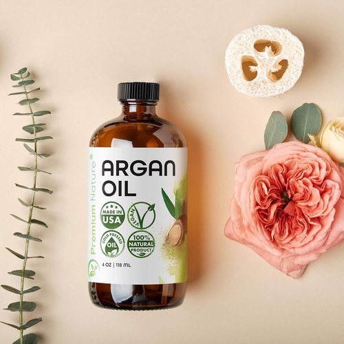 Premium Nature Argan Oil - 100% Pure Cold Pressed Hair Serum for Growth & Moisturizing | 4 oz