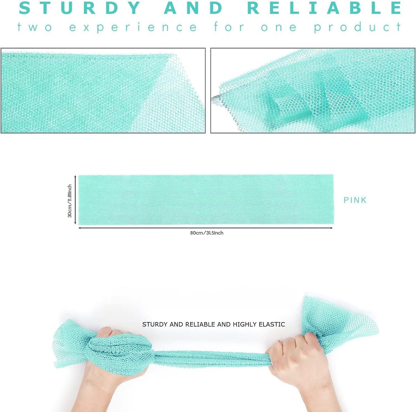 UJFQBH African Bath Sponge Set - Exfoliating Long Net Body Scrubber for Smooth Skin | Green