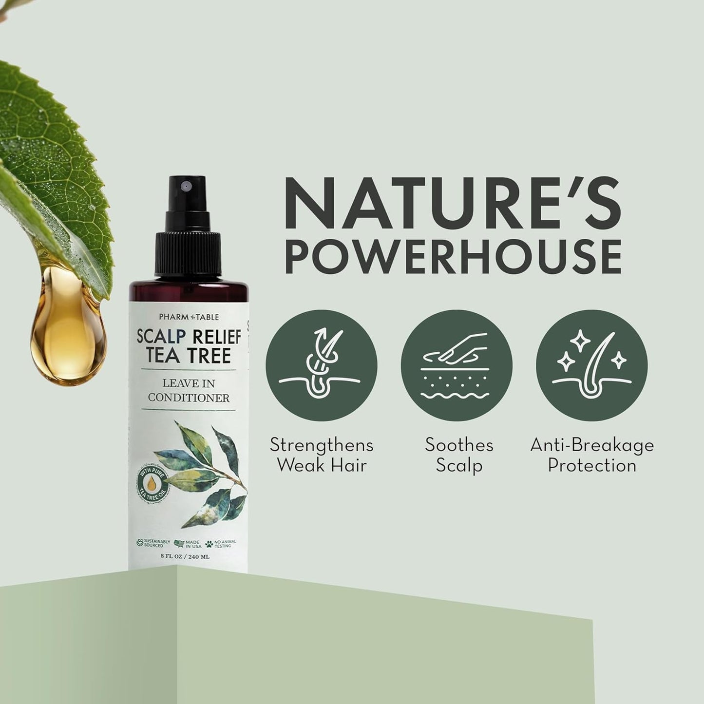 Skiennix Leave-In Conditioner Spray - Tea Tree Scalp Treatment for Dandruff Relief | Hydrating & Nourishing Formula