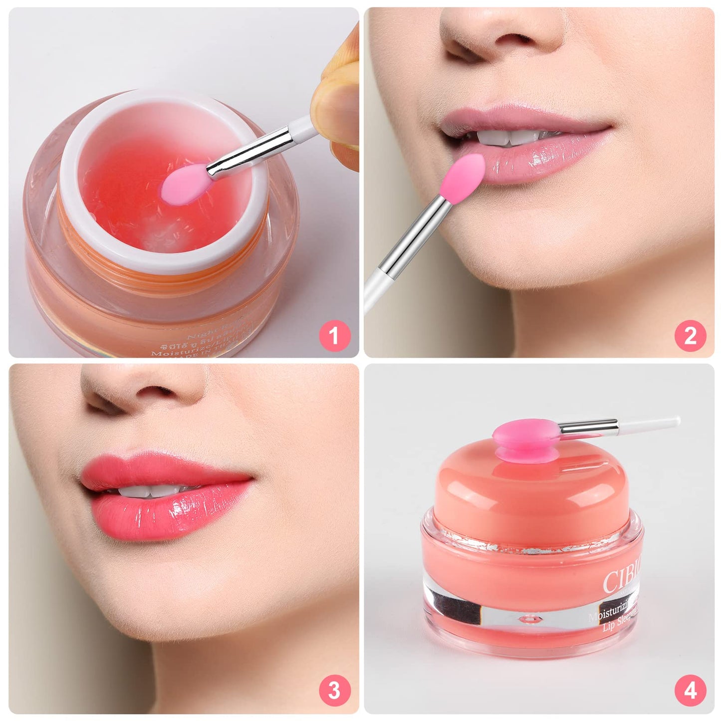 Newtay 20 Pcs Silicone Lip Brush Covers and Brushes for Lip Sticks, Gloss, Balm and Other Cream Makeup Products(Pink, Green)