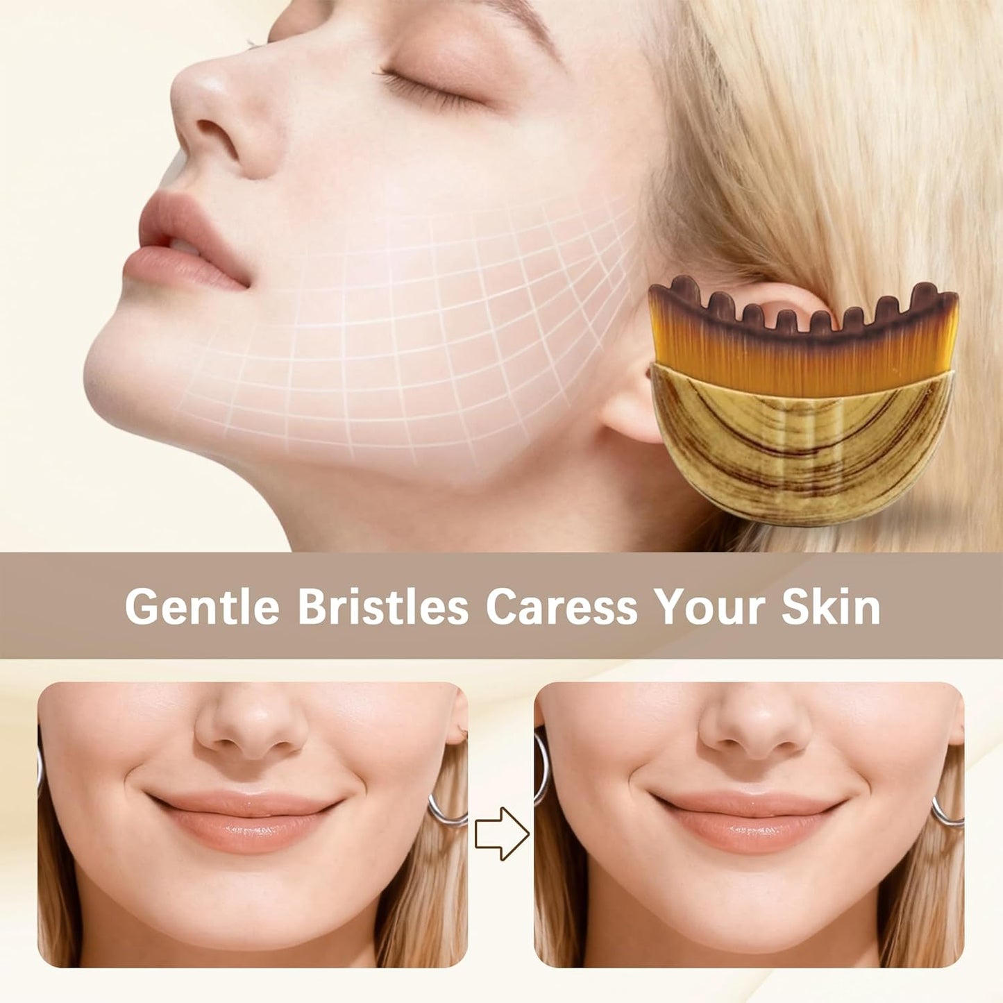 Skiennix Lymphatic Face Brush Set - Portable Chin & Neck Massager with Travel Case | 2PCS