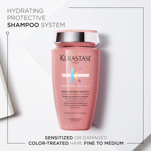 Kerastase Chroma Absolute Shampoo - Hydrating Formula for Color-Treated Hair | Protects & Nourishes Fine to Medium Hair with Glycerin & Hyaluronic Acid