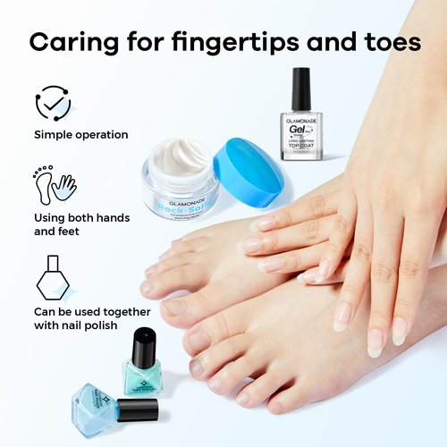 Glamonade Hard Nail Strengthening Cream: Nail strengthener and Cuticle Treatment To Repair Damaged Thin Nails and Dry Cracked Skin&Grow Nails, Plant-Based Scent, 1 oz,Essential Nail Care