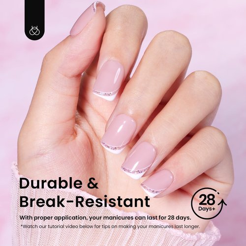 Beetles Gel Nail Tips 288 pcs Extra Short Square Nail Tips 12 Sizes Full Cover Gel Press On Nails Half Matte Acrylic Square Fake Nail Extension Set for Women Home DIY