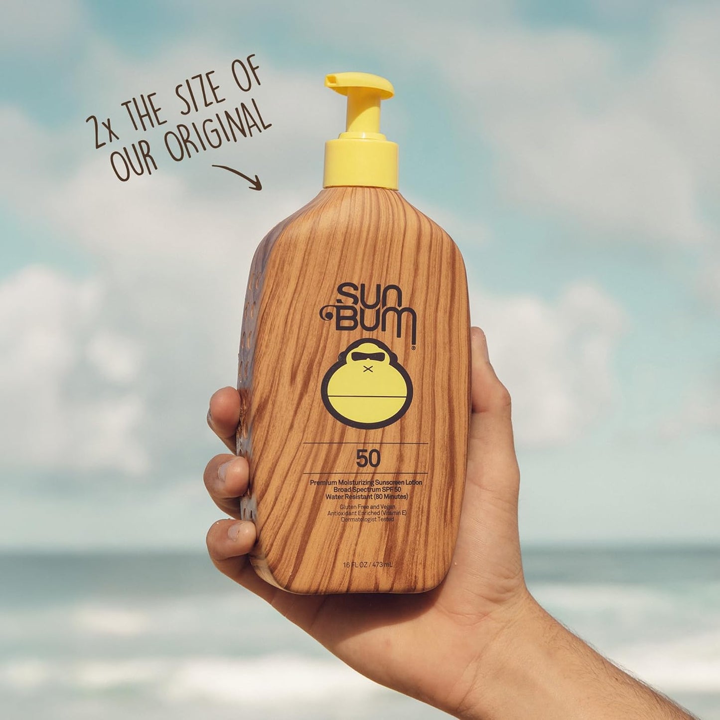 Sun Bum Original SPF 50 Sunscreen Body Lotion - Broad Spectrum Moisturizing Formula with Vitamin E - 16 oz
