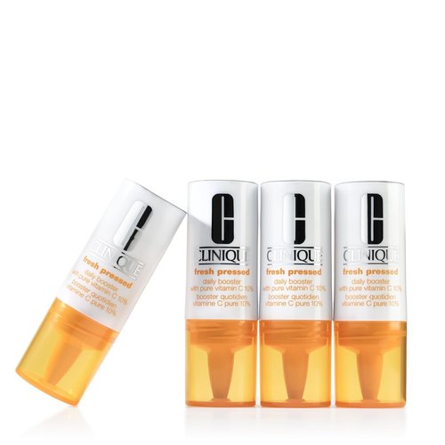 Clinique Fresh Pressed Daily Moisturizer Booster - Brightening & Retexturing with Pure Vitamin C | 0.29 Fl Oz (Pack of 4)