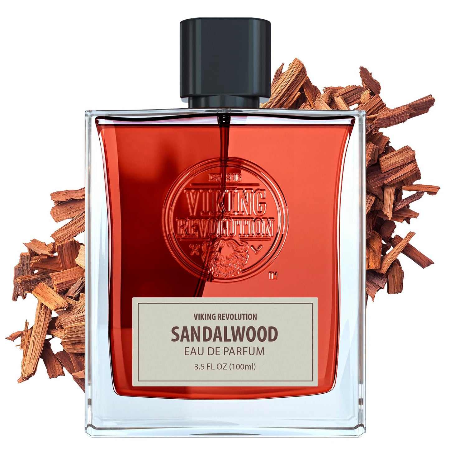 Viking Revolution Sandalwood Cologne for Men - Woody Eau de Parfum with Cedar & Vanilla - 3.5 Fl Oz