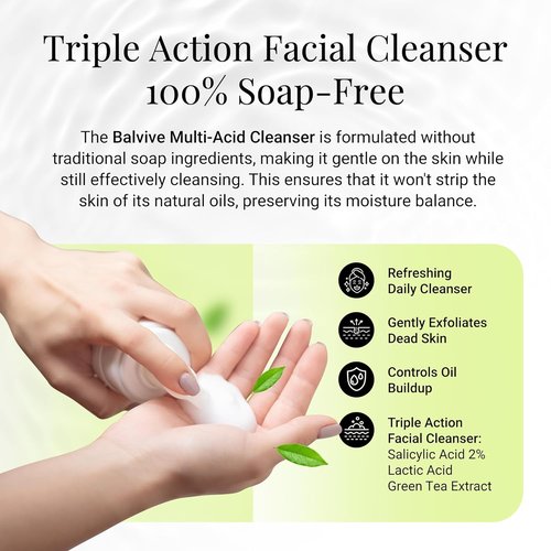 Regine Switzerland Foaming Facial Cleanser - Salicylic Acid & Green Tea Extract for Acne-Prone Skin | 6.7 fl oz