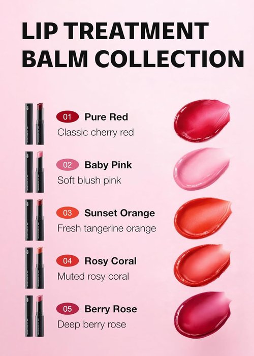 ISOI Bulgarian Rose Lip Treatment Balm - Hydrating Tinted Lip Balm for Dry Lips | Baby Pink (0.18 oz, 5g)