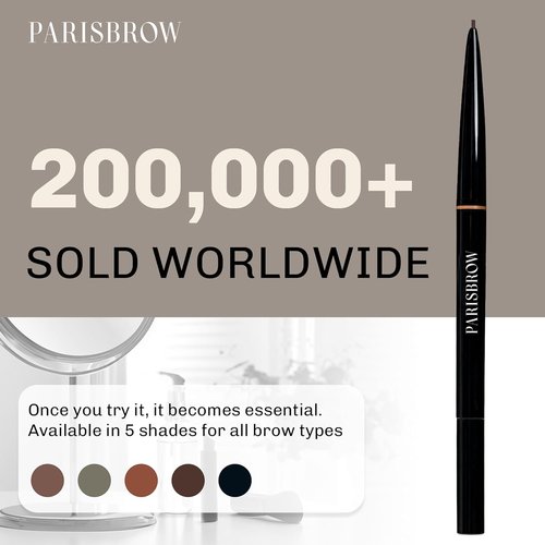 PARISBROW Slim Brow Pencil - Ultra-Fine 0.9mm Tip for Precise Eyebrow Definition | Brown