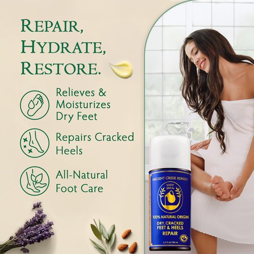 Regine Switzerland Dry Cracked Heels Repair - Organic Foot Cream with Jojoba & Lavender | Hydrating Moisturizer | 3.4 oz