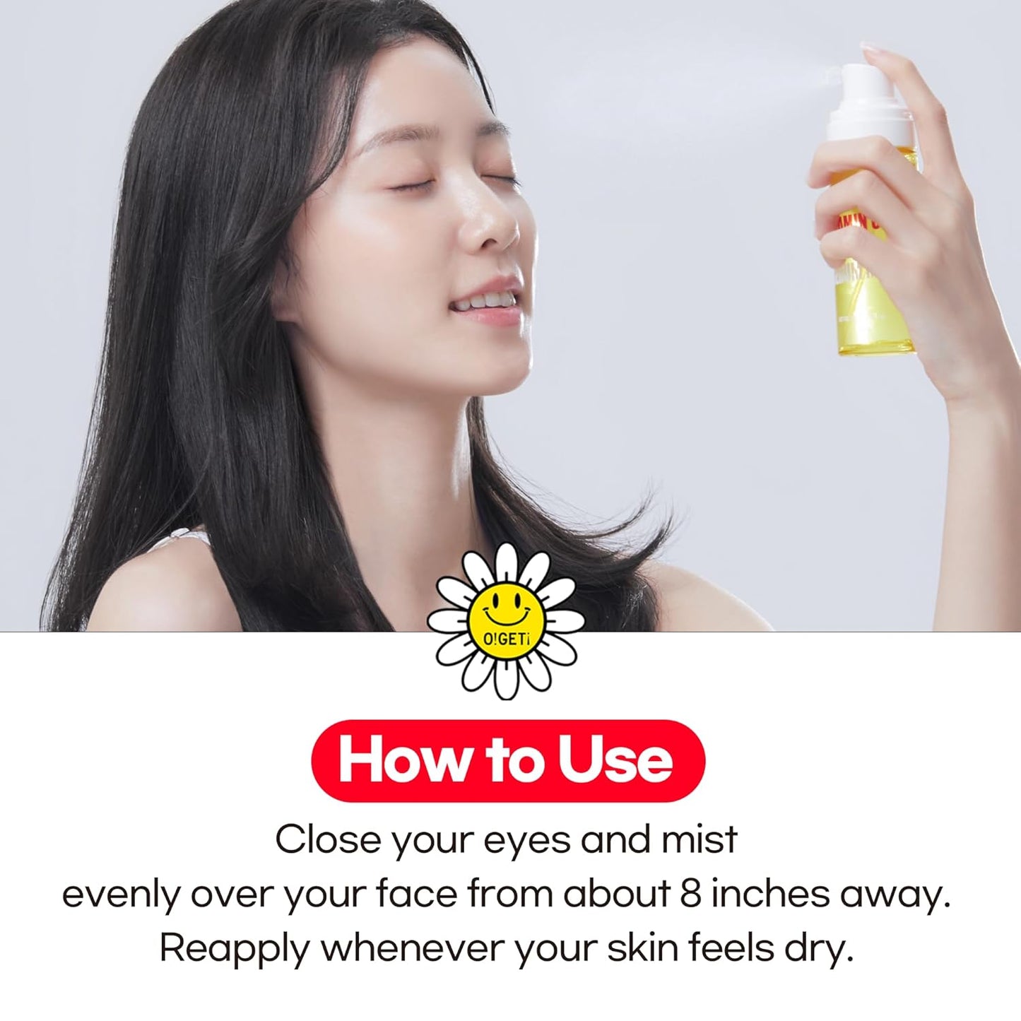 Skiennix Vitamin C Glow Serum Mist - Hydrating & Brightening Face Spray with Jeju Green Tangerine, 2.7 fl. oz.