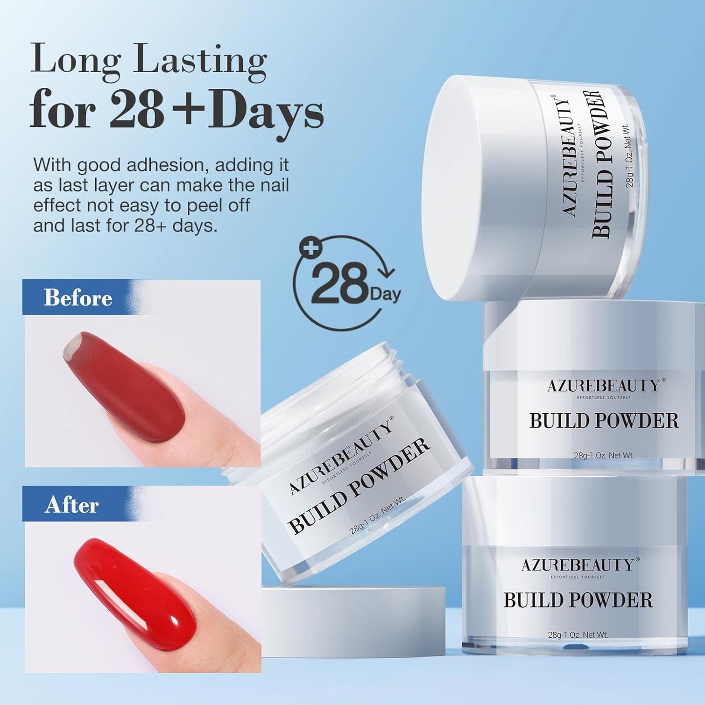 AZUREBEAUTY Clear Dip Powder - Long-Lasting Nail Art Manicure for DIY at Home | 28g/1Oz