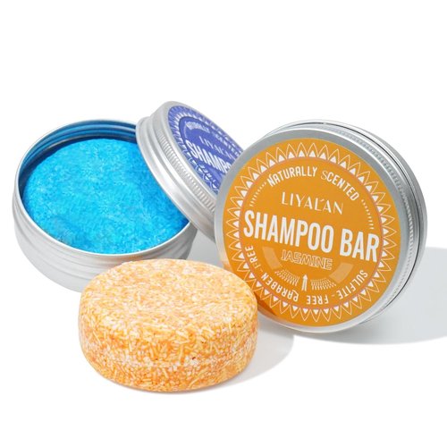 LIYALAN Shampoo Bar - Deep Cleansing Solid Soap for Fine Oily Hair | Rosemary & Jasmine (2 Pack)