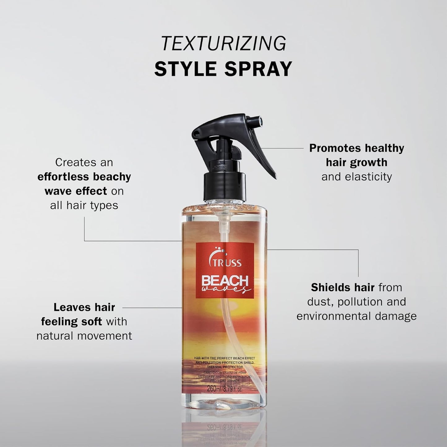 TRUSS Beach Wave Spray - Effortless Texturizing Spray for Beachy Waves - Promotes Healthy Growth & Volume (8.79 fl oz)