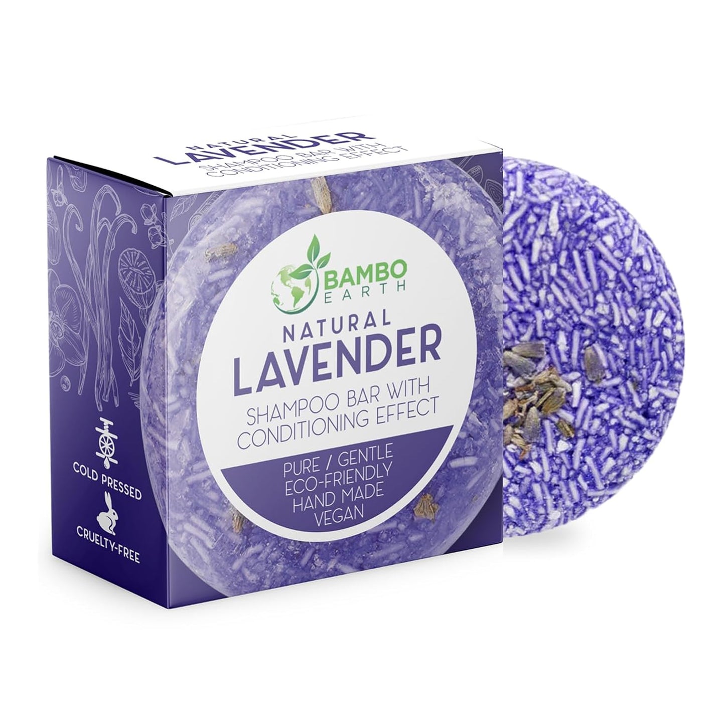 Skiennix Solid Shampoo Bar | 100% Organic Hair Soap with Lavender Essential Oils - Eco-Friendly Packaging