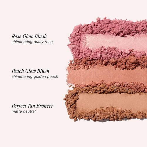 Jouer Prêt-à-Porter Blush & Bronzer Palette - Travel-Friendly 2 Blushes + 1 Bronzer, Talc-Free, 0.42oz