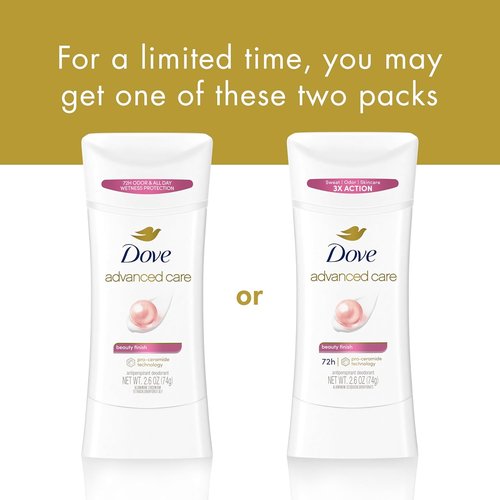 Dove Advanced Care Antiperspirant Deodorant Stick Beauty Finish for Helping Repair Skin Barrier After Shaving, with 72-Hour Sweat & Odor Protection, 2.6 oz