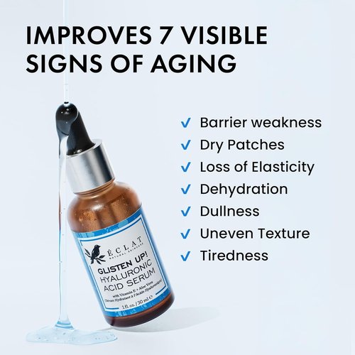 Eclat Skincare Hyaluronic Acid Serum - Hydrating Formula with 2.5% Acid & 3% B5 - 1 Fl Oz for Radiant Skin