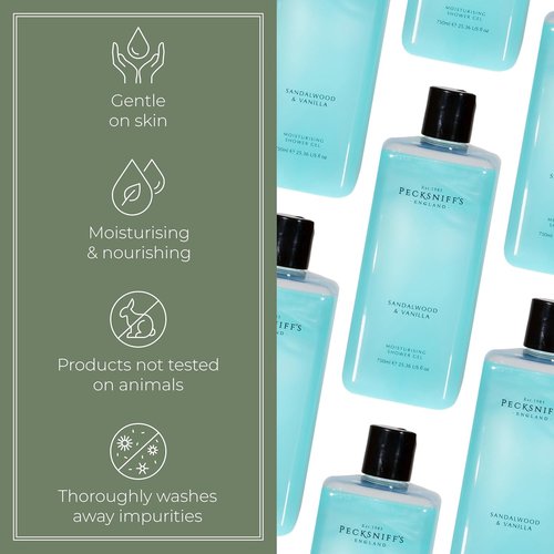 Pecksniff's Moisturizing Shower Gel - Sandalwood & Vanilla | 750ml / 25.36 Fl Oz