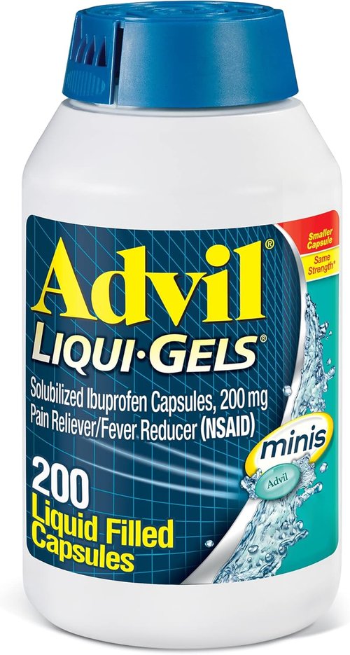 Advil Liqui-Gels Minis Pain Reliever | Fast-Acting Ibuprofen 200mg | 200 Liquid Capsules
