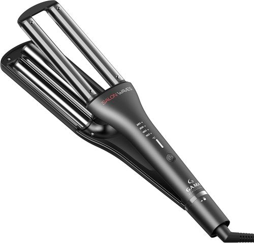 GA.MA Salon Waves Curling Iron - Adjustable 4-Size Titanium Wave Barrels (0.67–0.98″) with LED Display