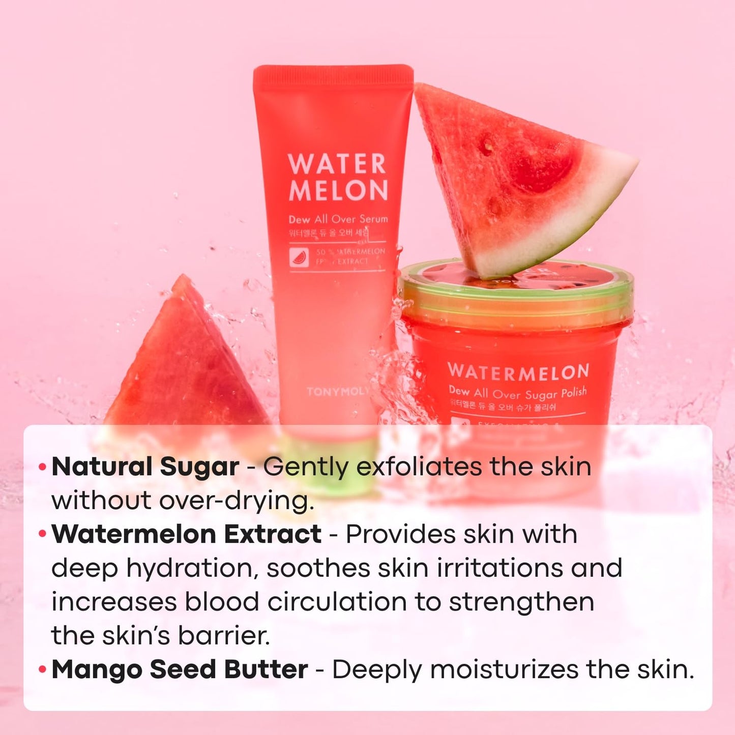 TONYMOLY Watermelon Dew Serum - Hydrating Face & Body Serum for Glowing Skin | All Skin Types, 3.38 oz