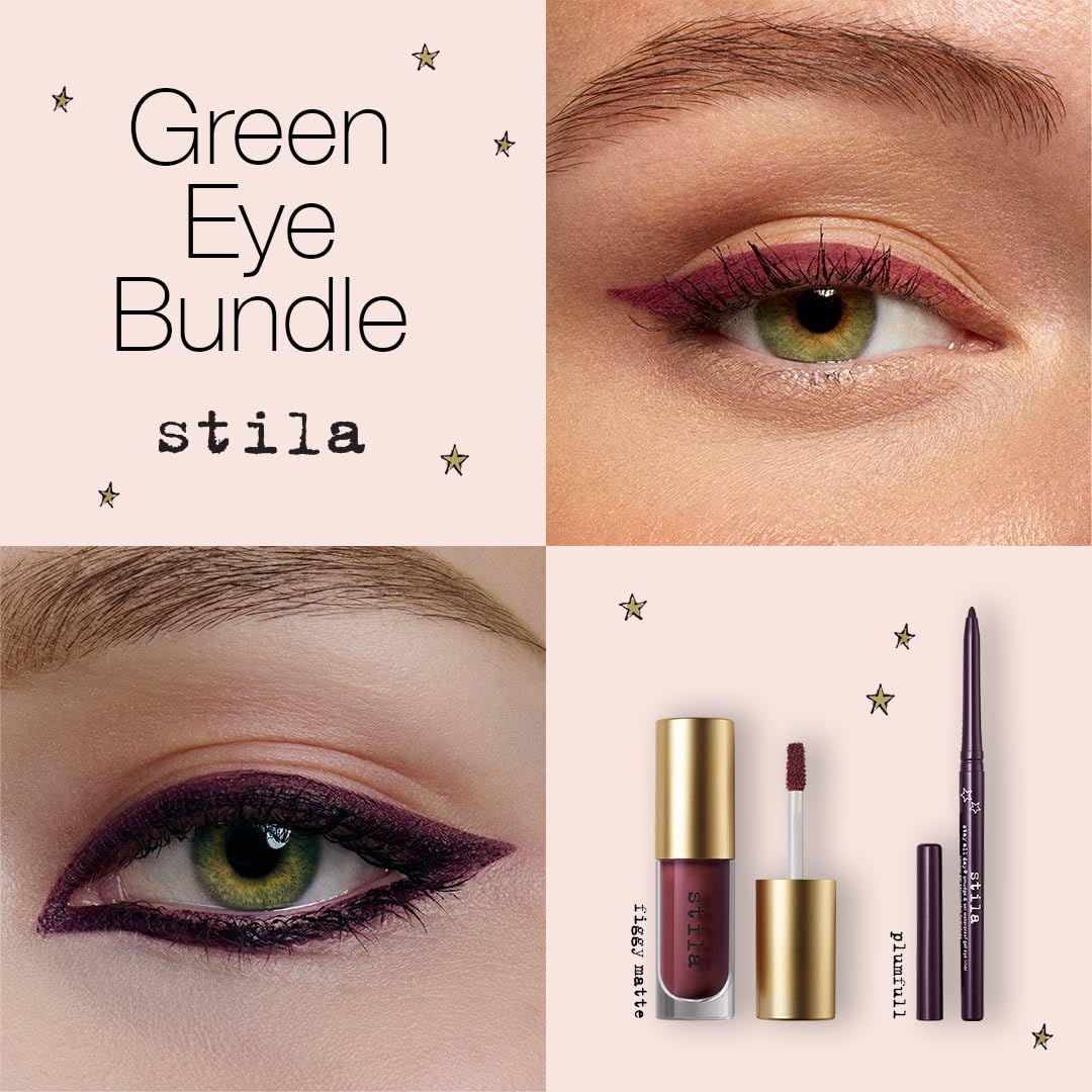 Stila Figgy Liqua Play Eyeshadow & Stay All Day® Gel Liner in Plumfull - Long-Wear Eye Makeup Bundle for Green Eyes