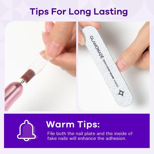 Glamonade Super Strong Nail Glue: 10ml - Professional Adhesive for Press Ons & Acrylic Nails & Fake Nail Tips Long-Lasting Mess-Free Quick-Dry for DIY Manicure