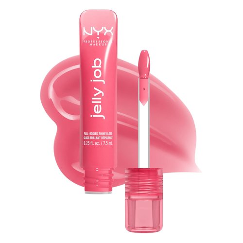 NYX PROFESSIONAL MAKEUP Jelly Job Lip Gloss - Full-Bodied, Smoothing Shine in Pale Pink