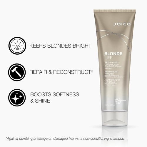 Joico Blonde Life Brightening Shampoo & Conditioner - Sulfate-Free Formula for Soft, Smooth Blonde Hair | Infused with Monoi & Tamanu Oil