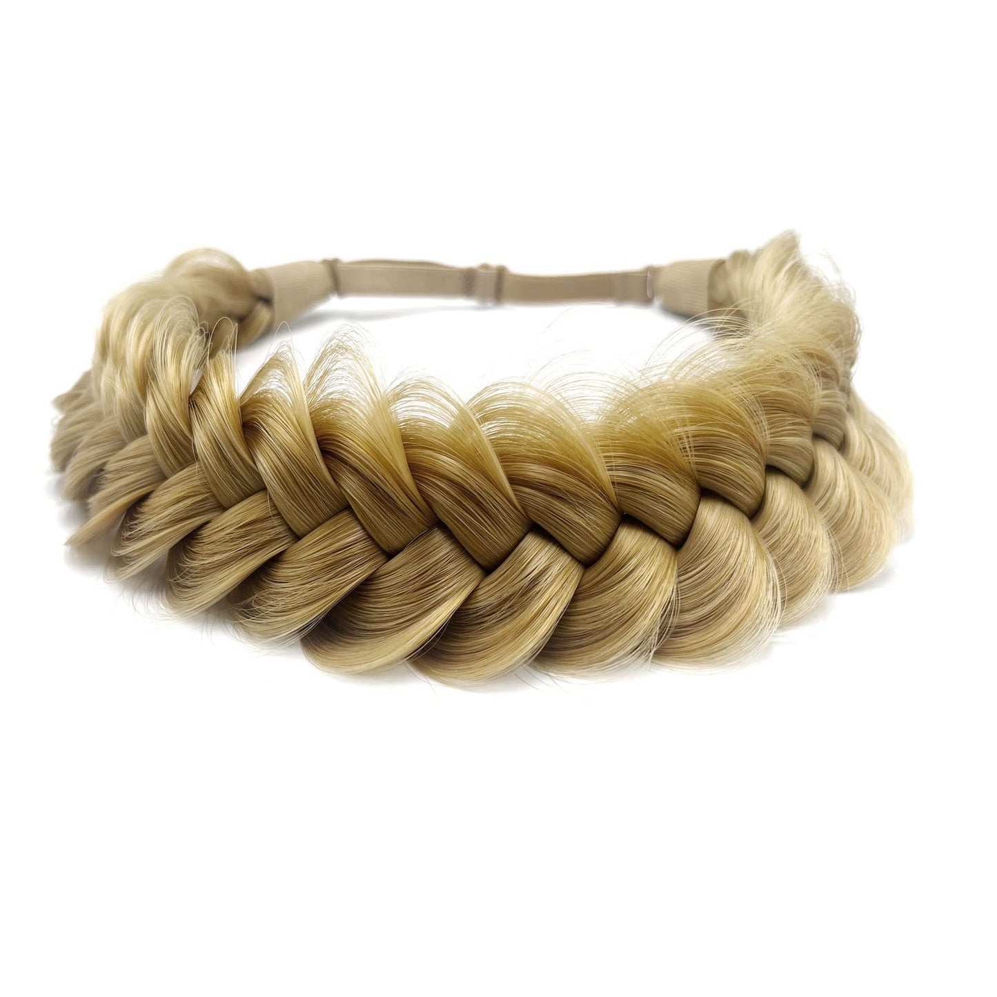 TOECWEGR Synthetic Hair Braided Headband Classic Wide Strands Wedding Disorderly Fluffy Braids Wig Band Women Beauty Accessory