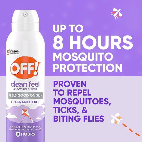 OFF! Clean Feel Insect Repellent Aerosol - 20% Picaridin Bug Spray for Long-Lasting Mosquito Protection | 5 oz
